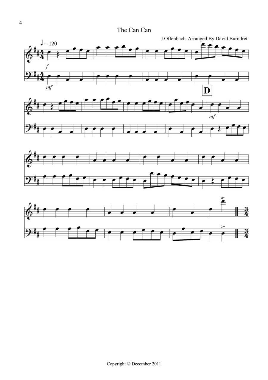 8 Easy Duets for Flute and Trombone Flute scores gallery preview page 4