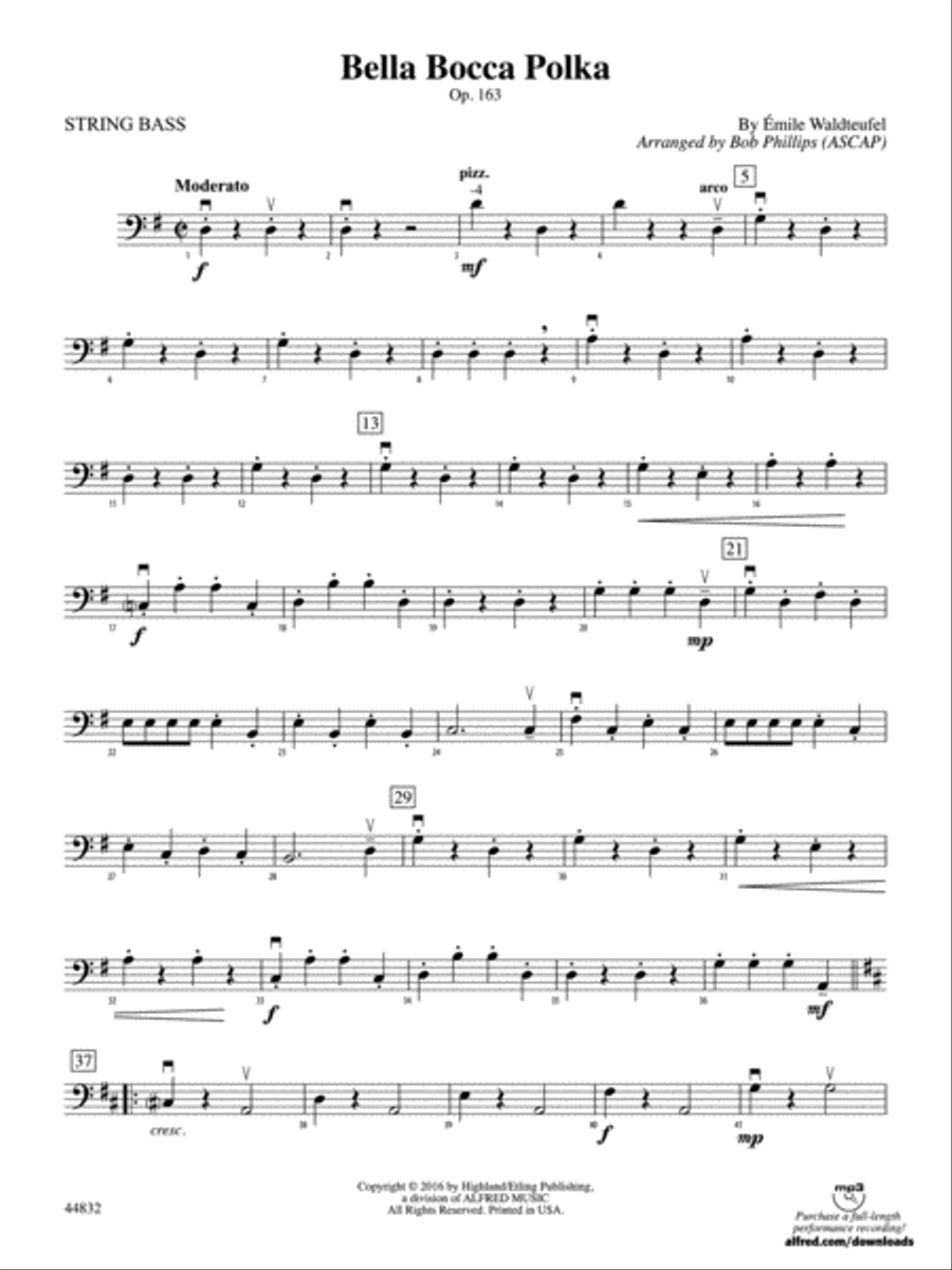Bella Bocca Polka: String Bass String Orchestra scores gallery preview page 1