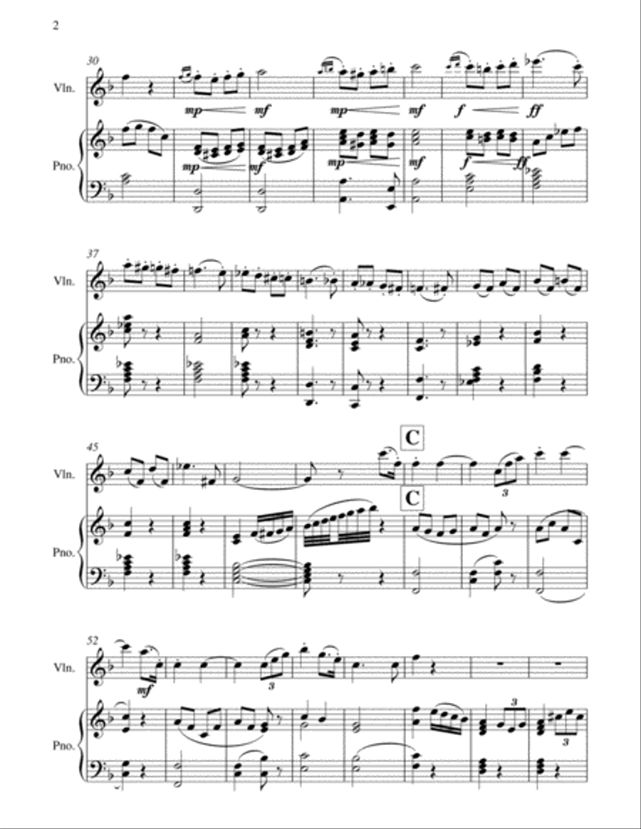 Capriccio in F - For Solo Violin and Piano Violin Solo scores gallery preview page 6
