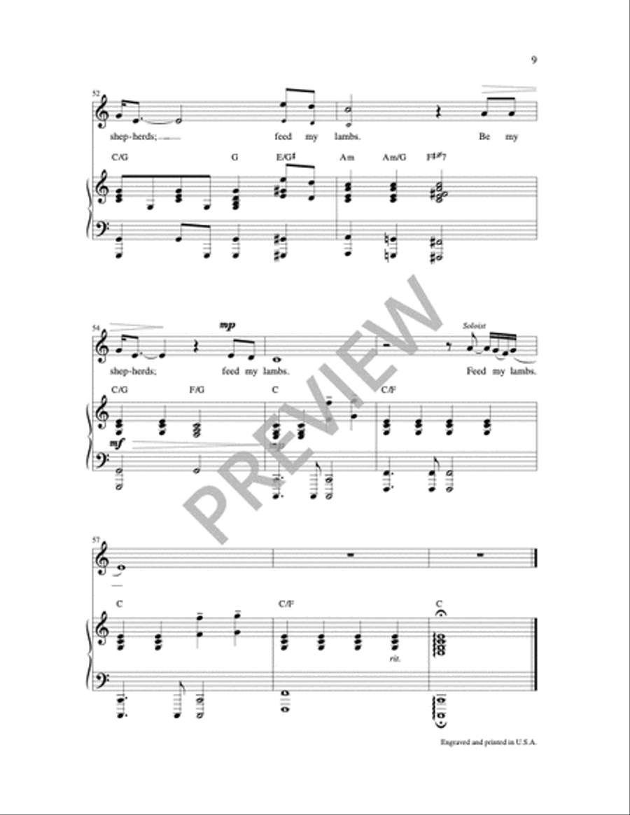Feed My Lambs Unison Choir scores gallery preview page 8