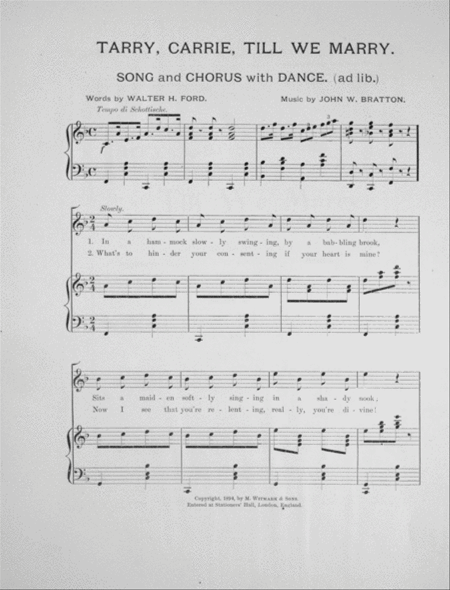 Tarry Carrie Till We Marry. Song and Chorus With Dance Ad Lib Choir scores gallery preview page 2