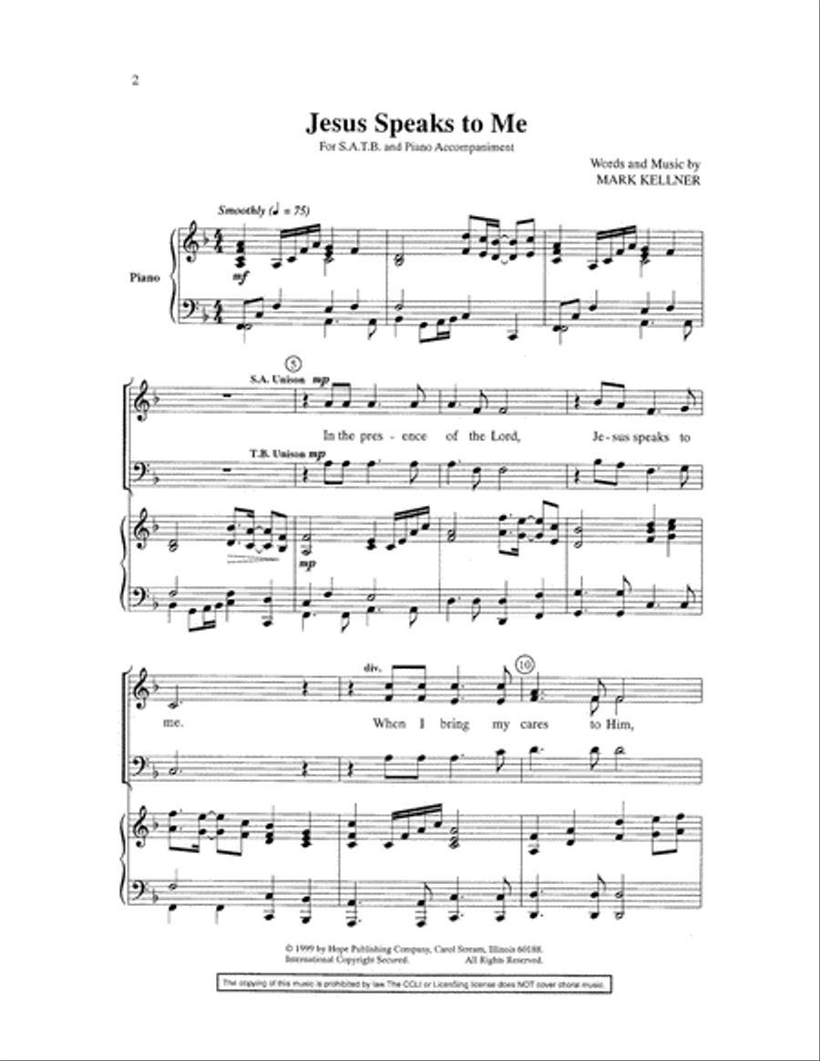 Jesus Speaks to Me Choir scores gallery preview page 2