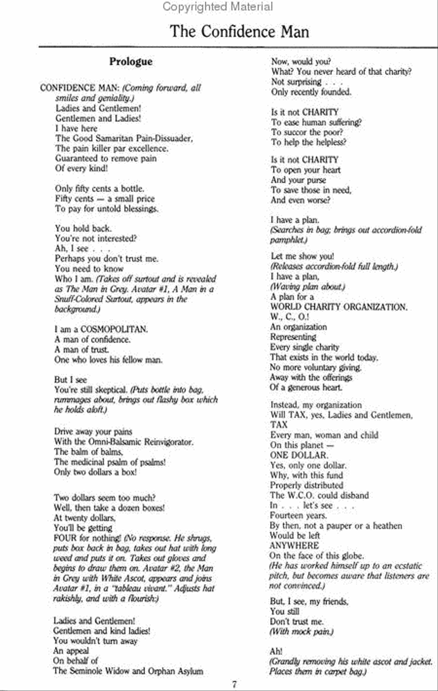 The Confidence Man - Libretto Libretti scores gallery preview page 2