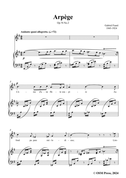 G. Fauré-Arpège,in e minor,Op.76 No.2