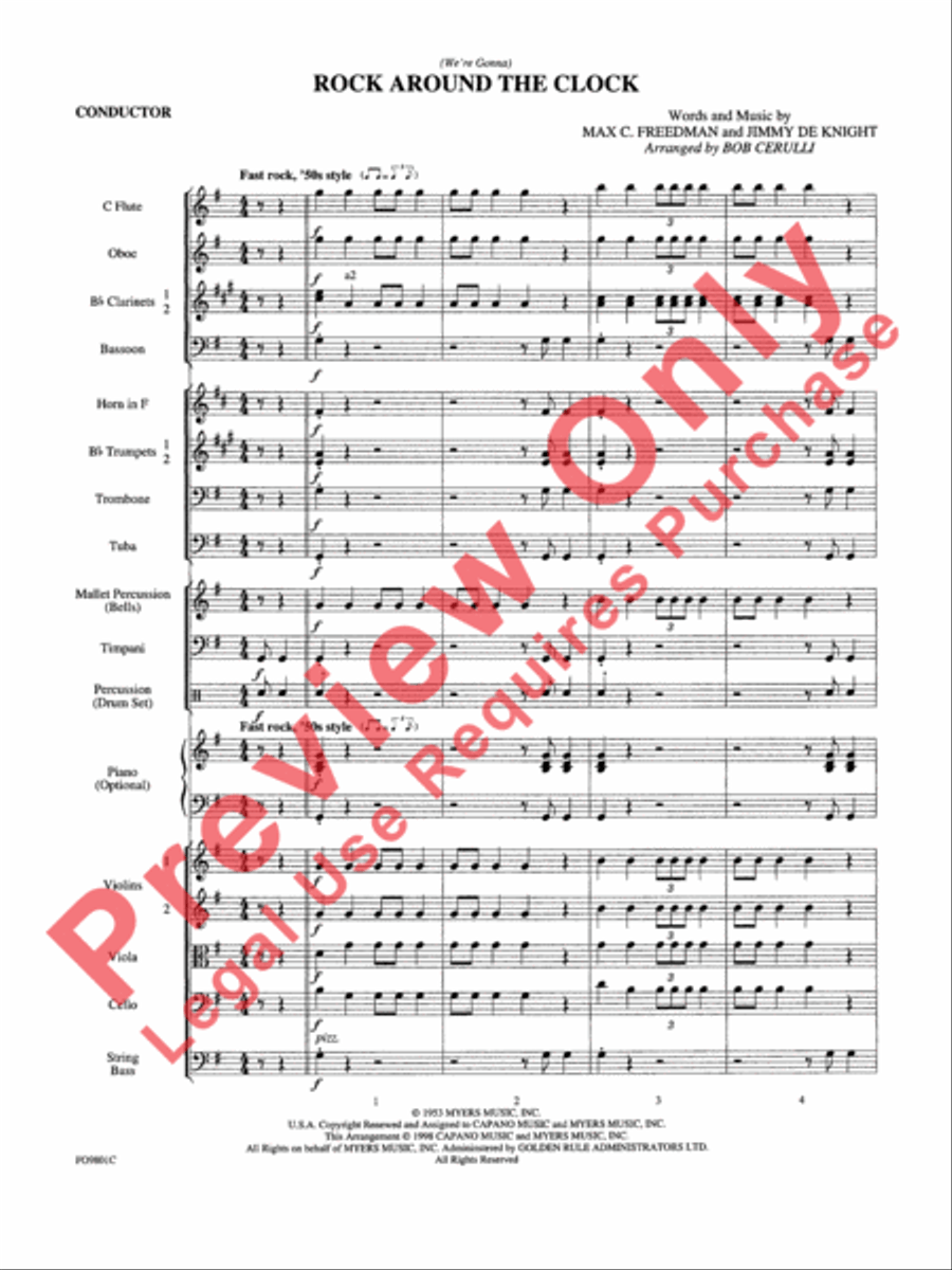 (We're Gonna) Rock Around the Clock Full Orchestra scores gallery preview page 3