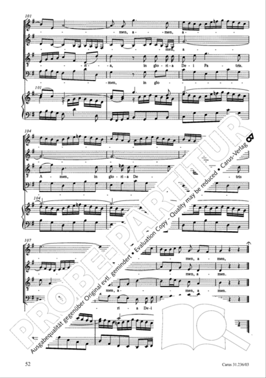 Mass in G Major 4-Part scores gallery preview page 53