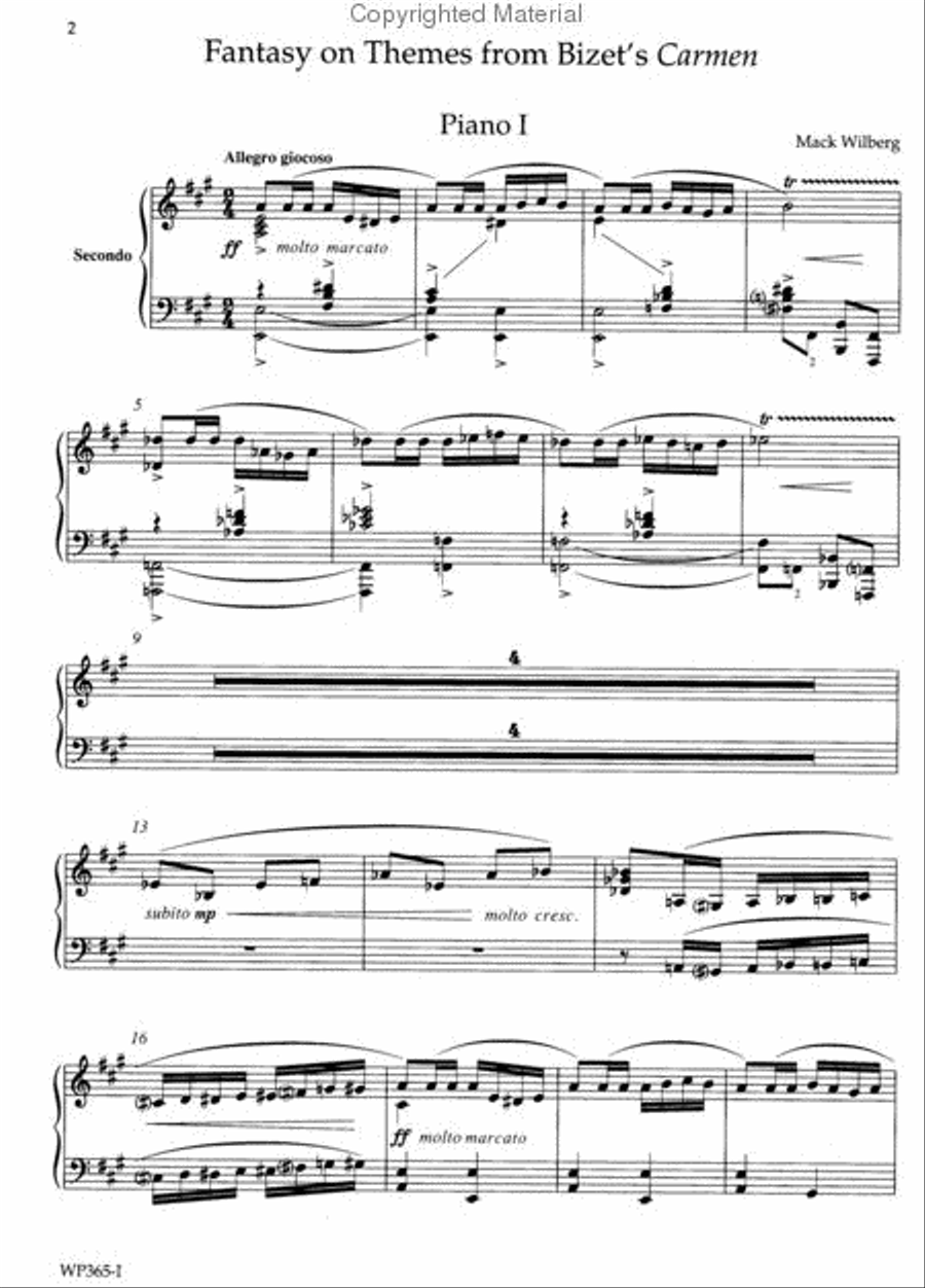Fantasy on Themes From Bizet's Carmen Piano scores gallery preview page 2