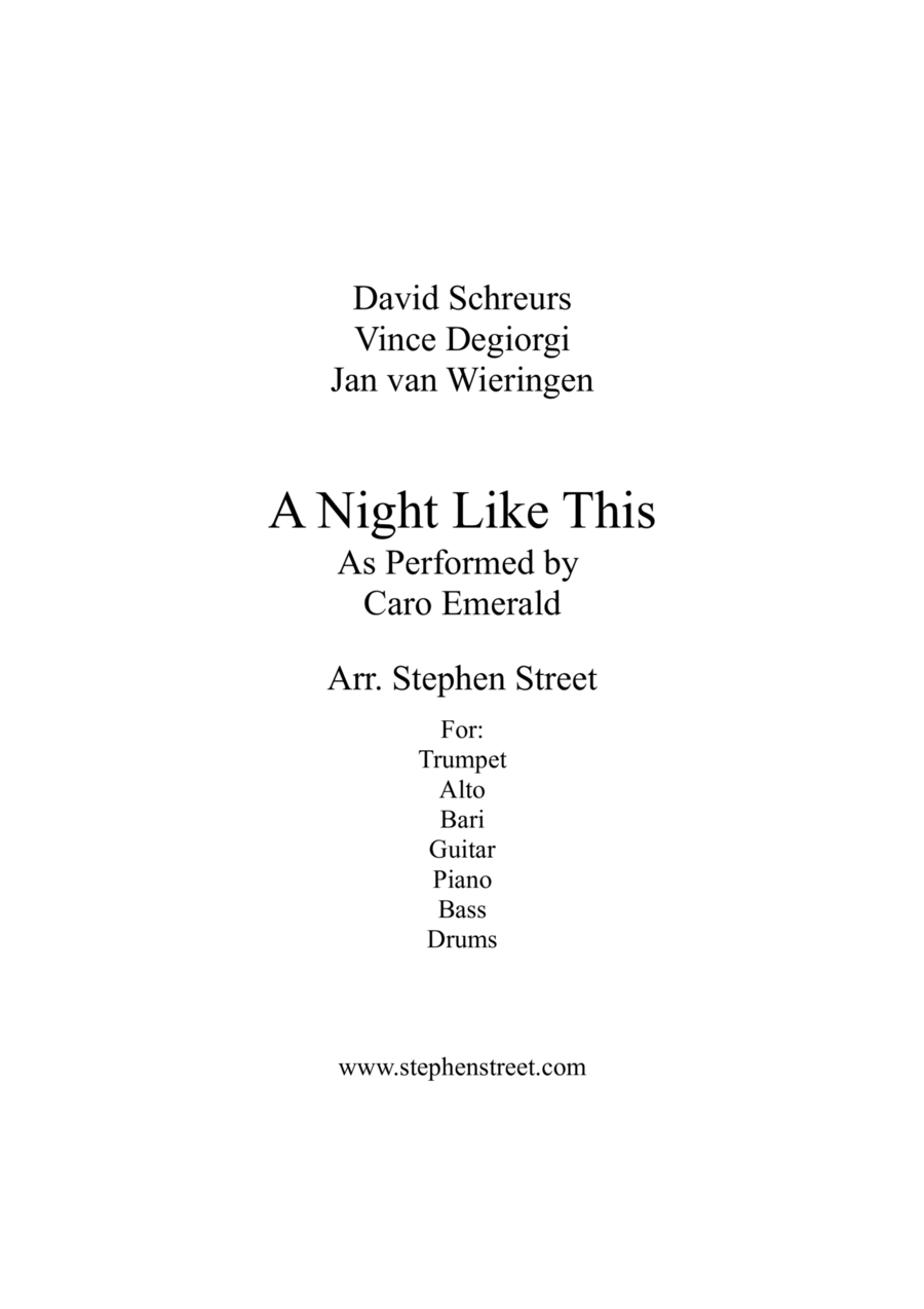 A Night Like This Jazz Ensemble scores gallery preview page 1