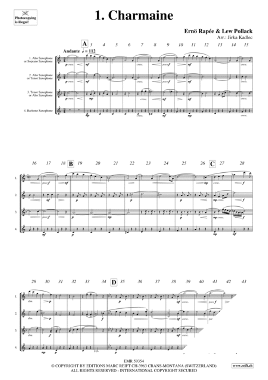 Saxophone Quartet Collection Volume 8 Saxophone Quartet scores gallery preview page 3