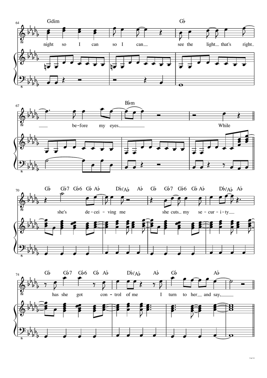 Sunglasses At Night Voice Digital Sheet Music Sheet Music Plus