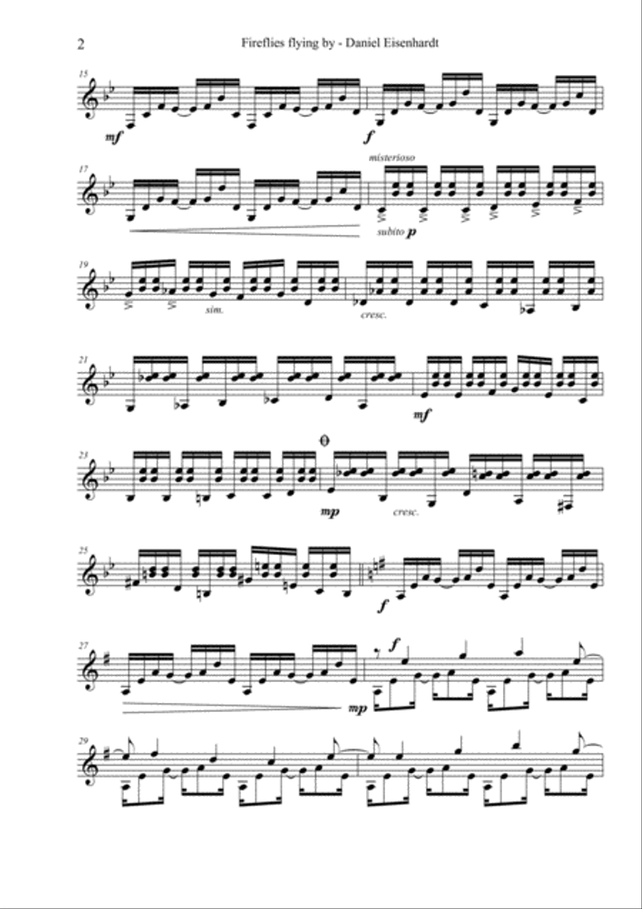 Fireflies flying by (Vibes with opt. Cajon/Drums accompaniment, 4 minutes) Percussion Ensemble scores gallery preview page 3