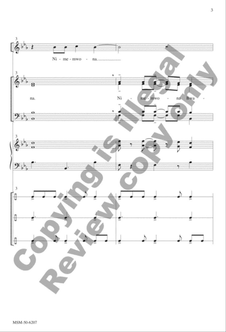The Lord Is Beautiful (Nimemwona Bwana) 4-Part scores gallery preview page 3