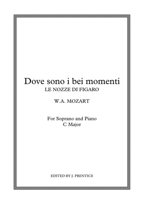 Book cover for Dove sono i bei momenti - Le nozze di Figaro (C Major)