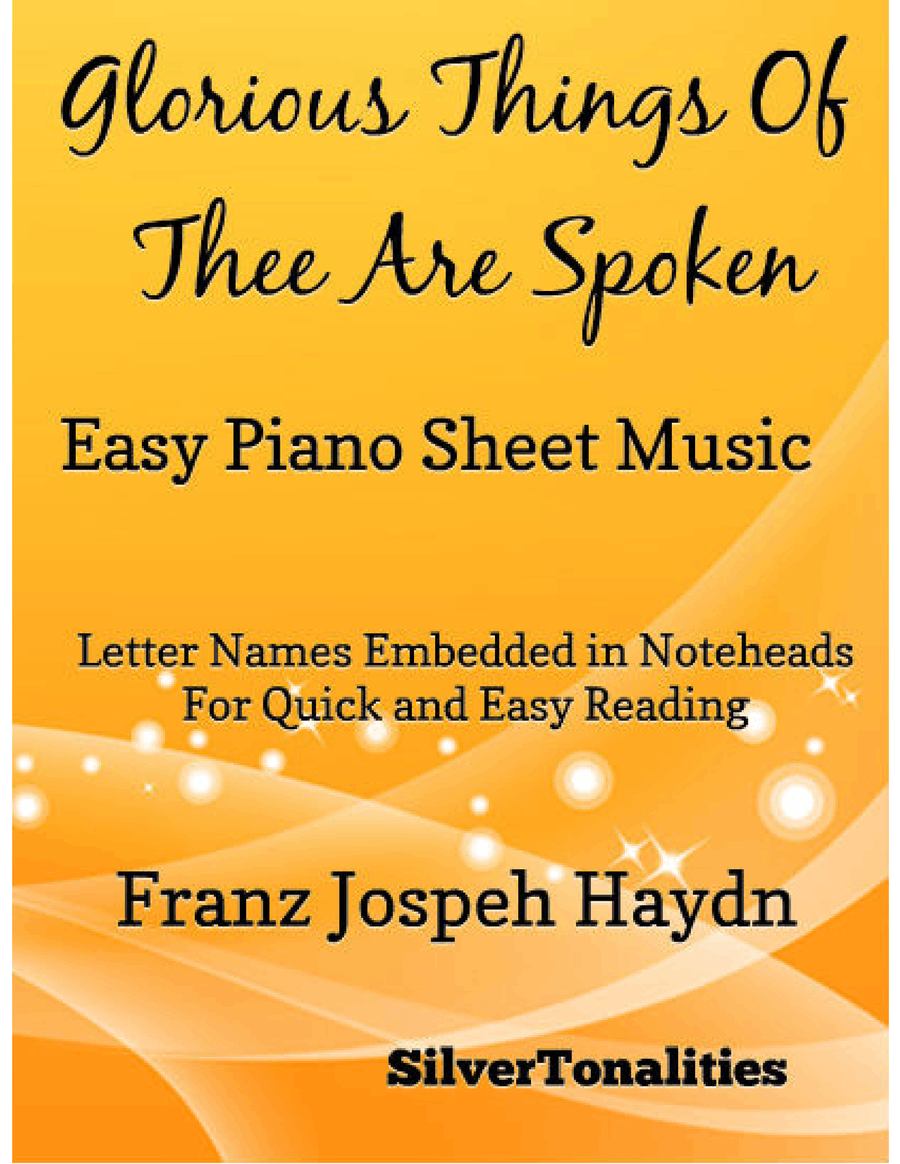 Glorious Things of Thee Are Spoken Easy Piano Sheet Music Easy Piano scores gallery preview page 1