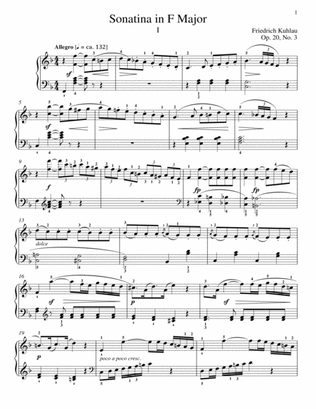Sonatina In F Major, Op. 20, No. 3
