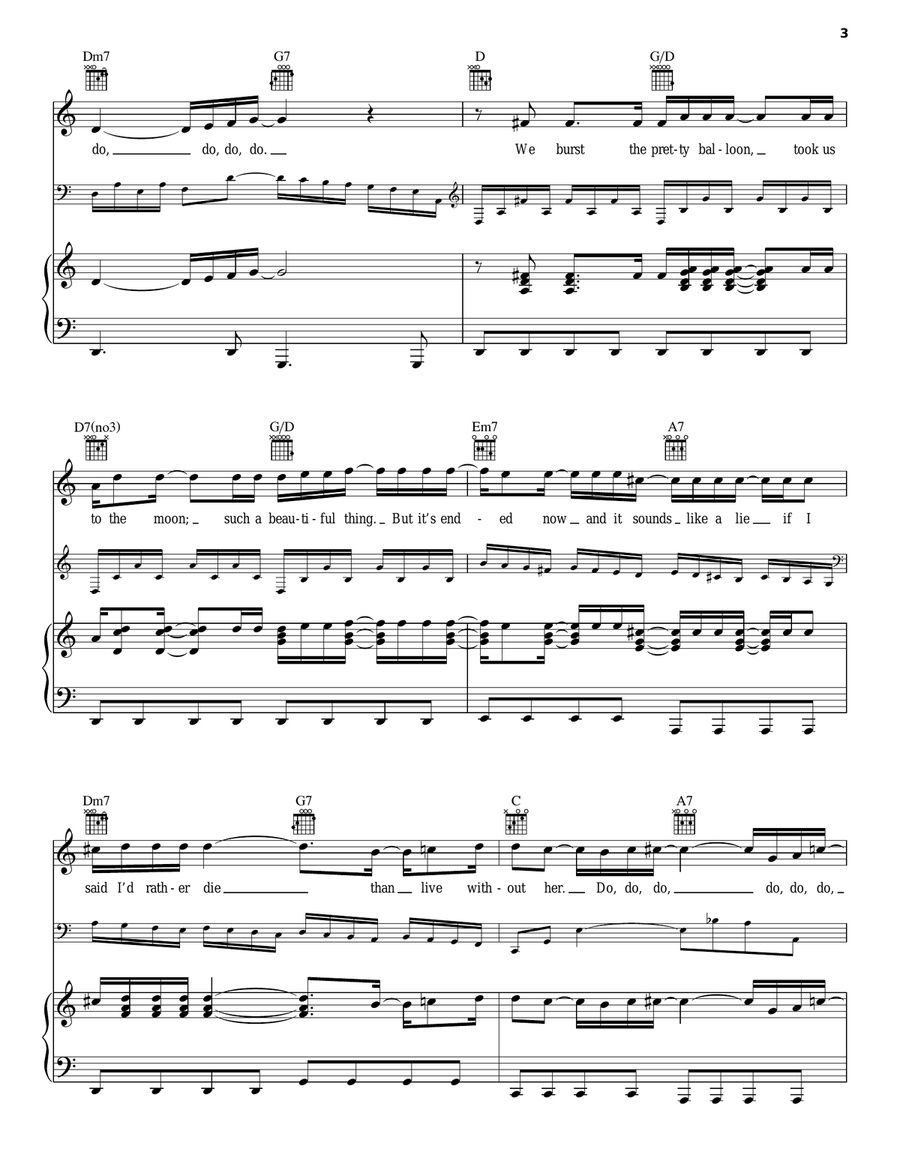 Without Her Without Her Piano, Vocal, Guitar scores gallery preview page 3