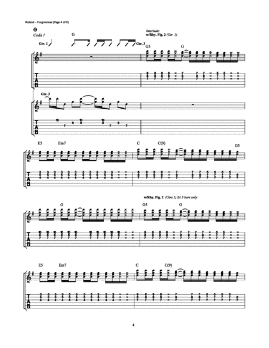 Forgiveness Electric Guitar scores gallery preview page 4