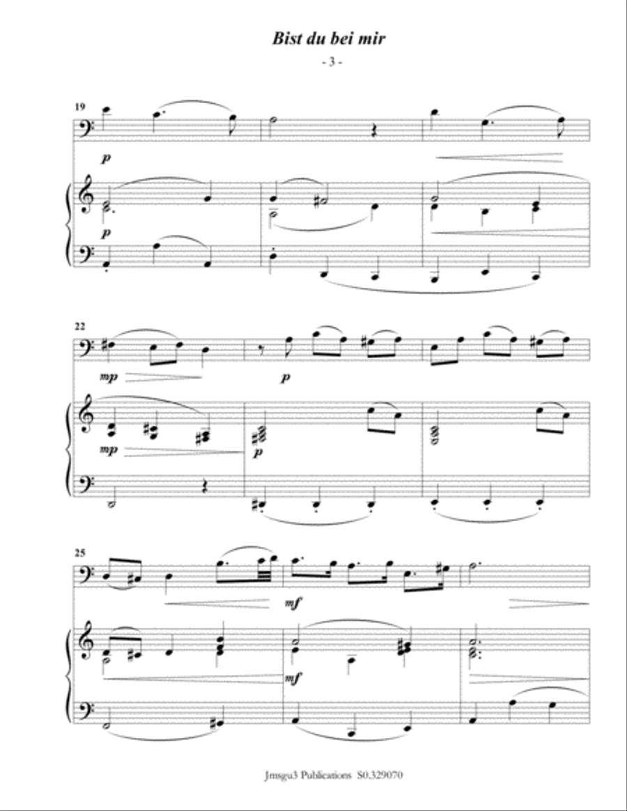 Bach: Bist du bei mir BWV 508 for Euphonium & Piano Euphonium scores gallery preview page 4
