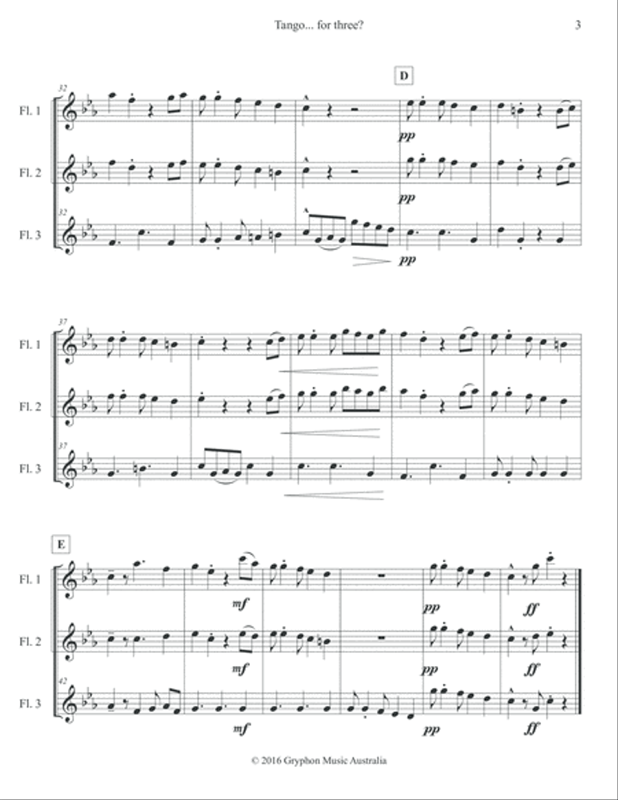 Tango... for three? for flute trio Flute Trio scores gallery preview page 4