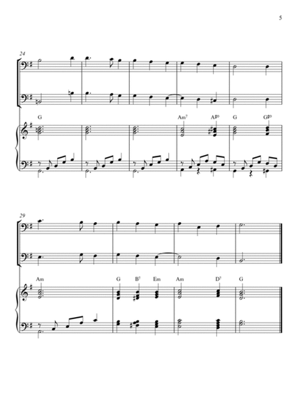 Traditional - Away in a Manger - (Trio Piano, Tuba and Double Bass) with chords image number null