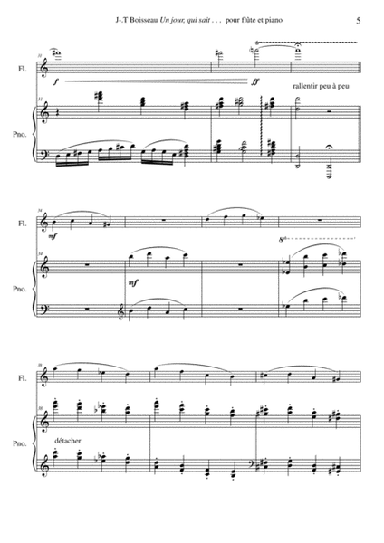 Jean-Thierry Boisseau: Un Jour, Qui Sait . . . for flute and piano