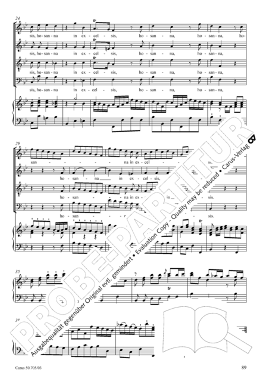 Missa in g. Hasse-Werkausgabe IV/3 4-Part scores gallery preview page 98