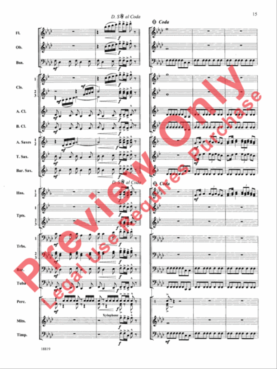 Grays Harbor March Concert Band scores gallery preview page 16