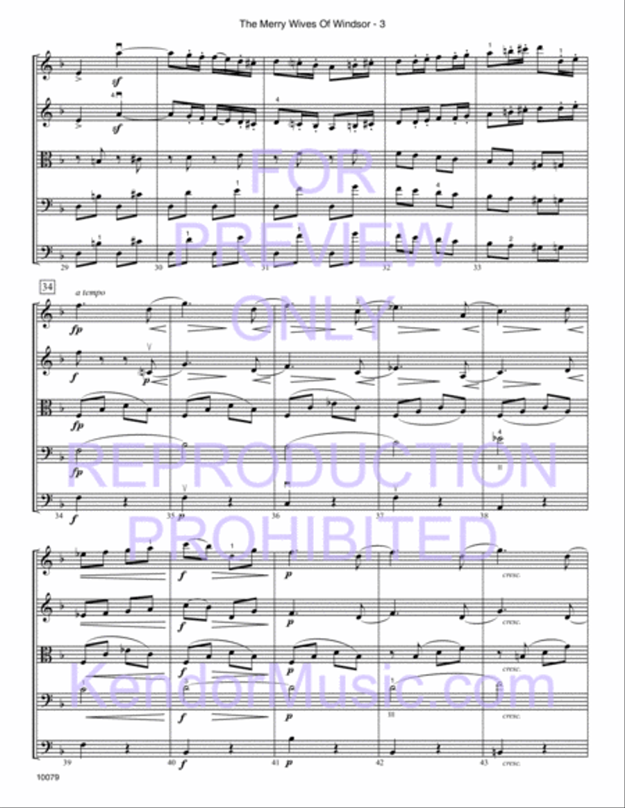 Merry Wives Of Windsor, The (Themes From The Overture) (Full Score) Orchestra scores gallery preview page 5