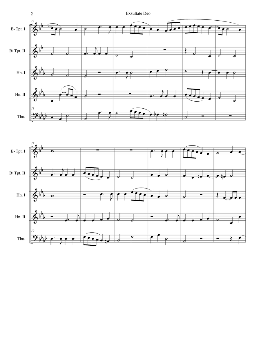 Exsultate Deo (for Brass Quintet) Brass Quintet scores gallery preview page 2