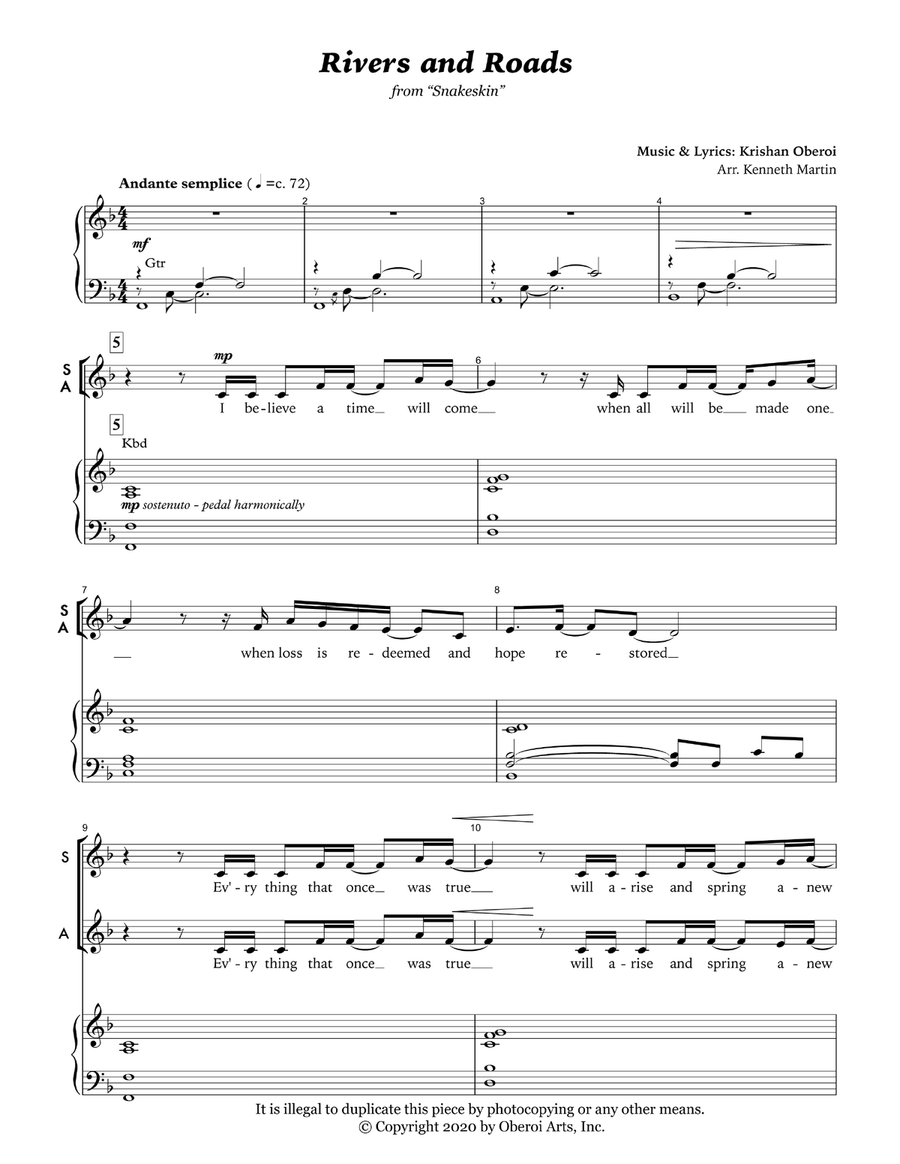 Rivers and Roads 4-Part scores gallery preview page 1