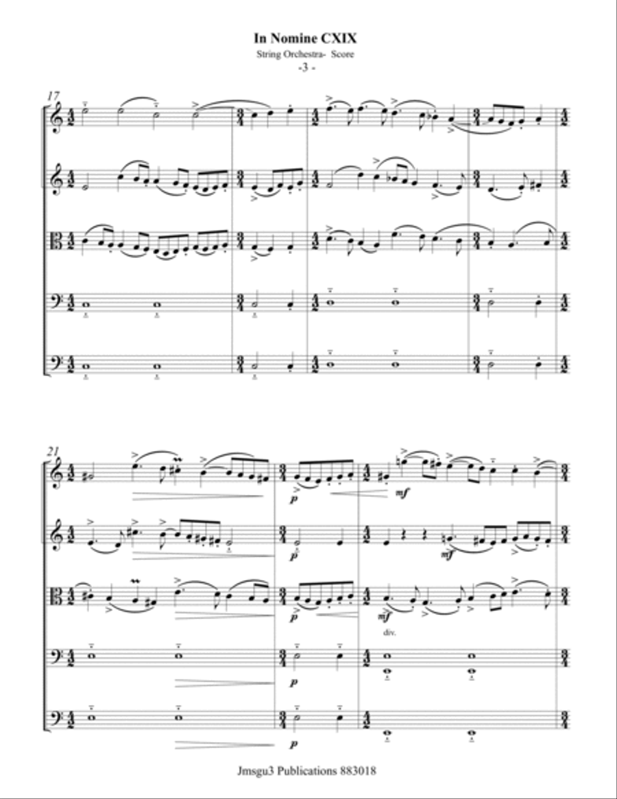 Bull: In Nomine CXIX for String Orchestra String Orchestra scores gallery preview page 3