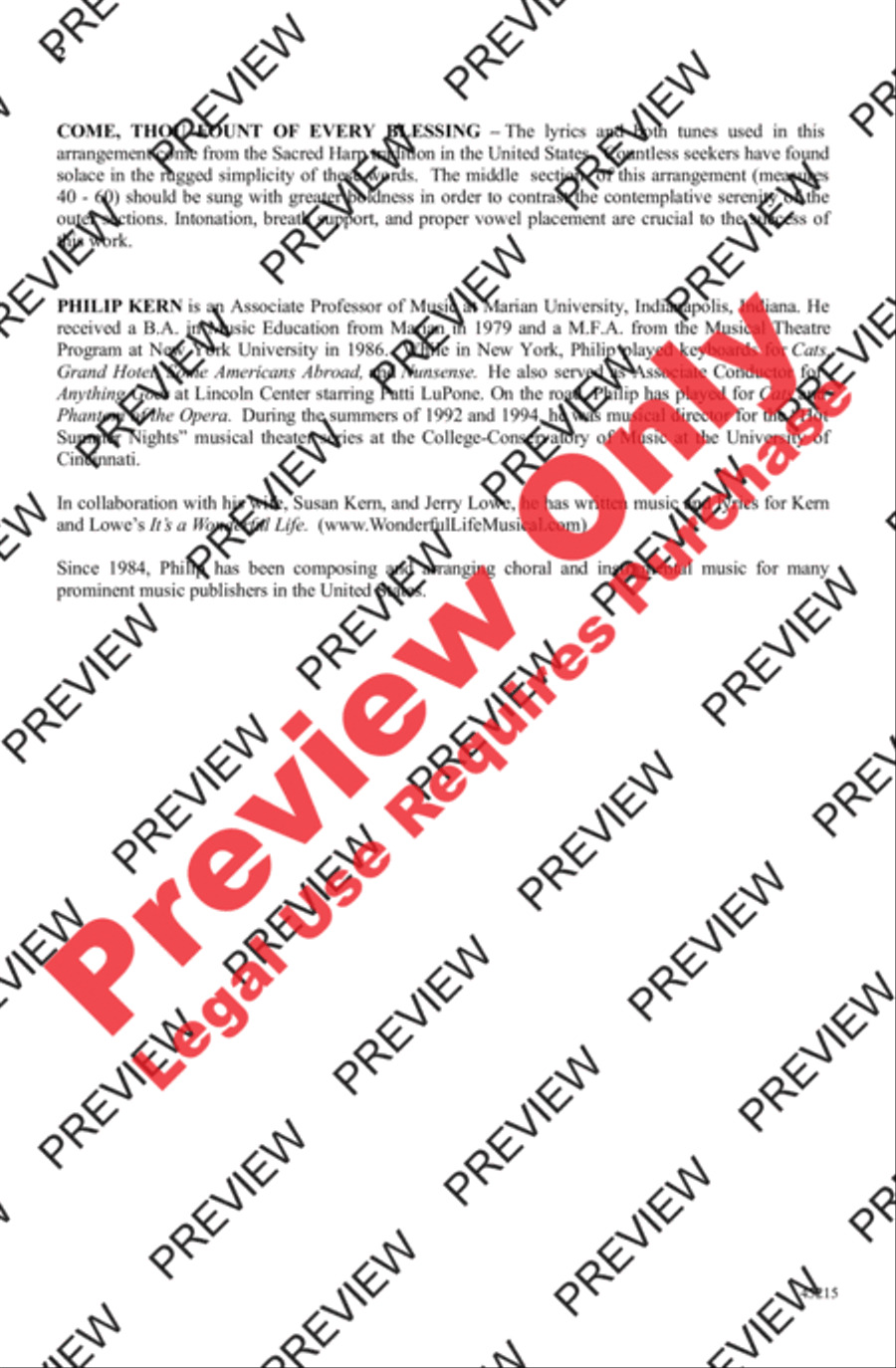 Come, Thou Fount of Every Blessing 4-Part scores gallery preview page 2