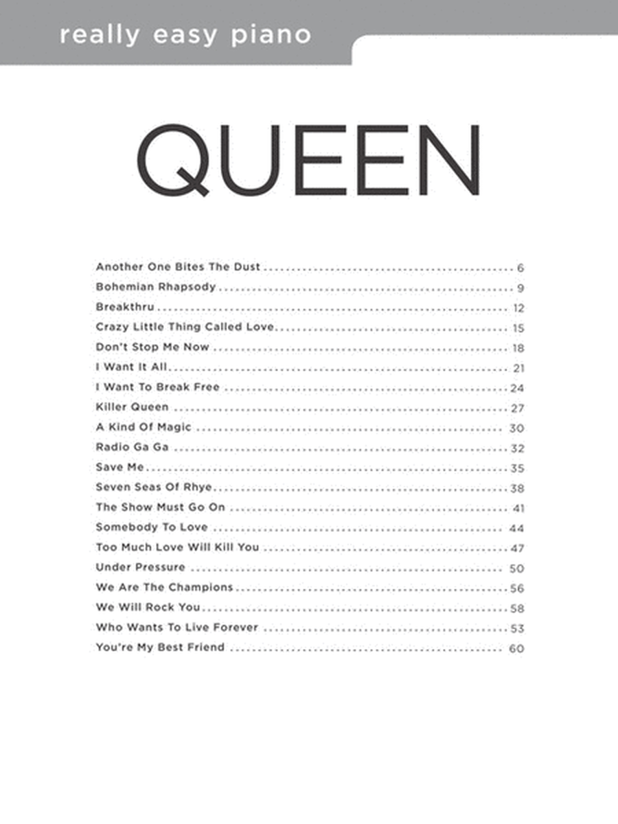 Queen – Really Easy Piano