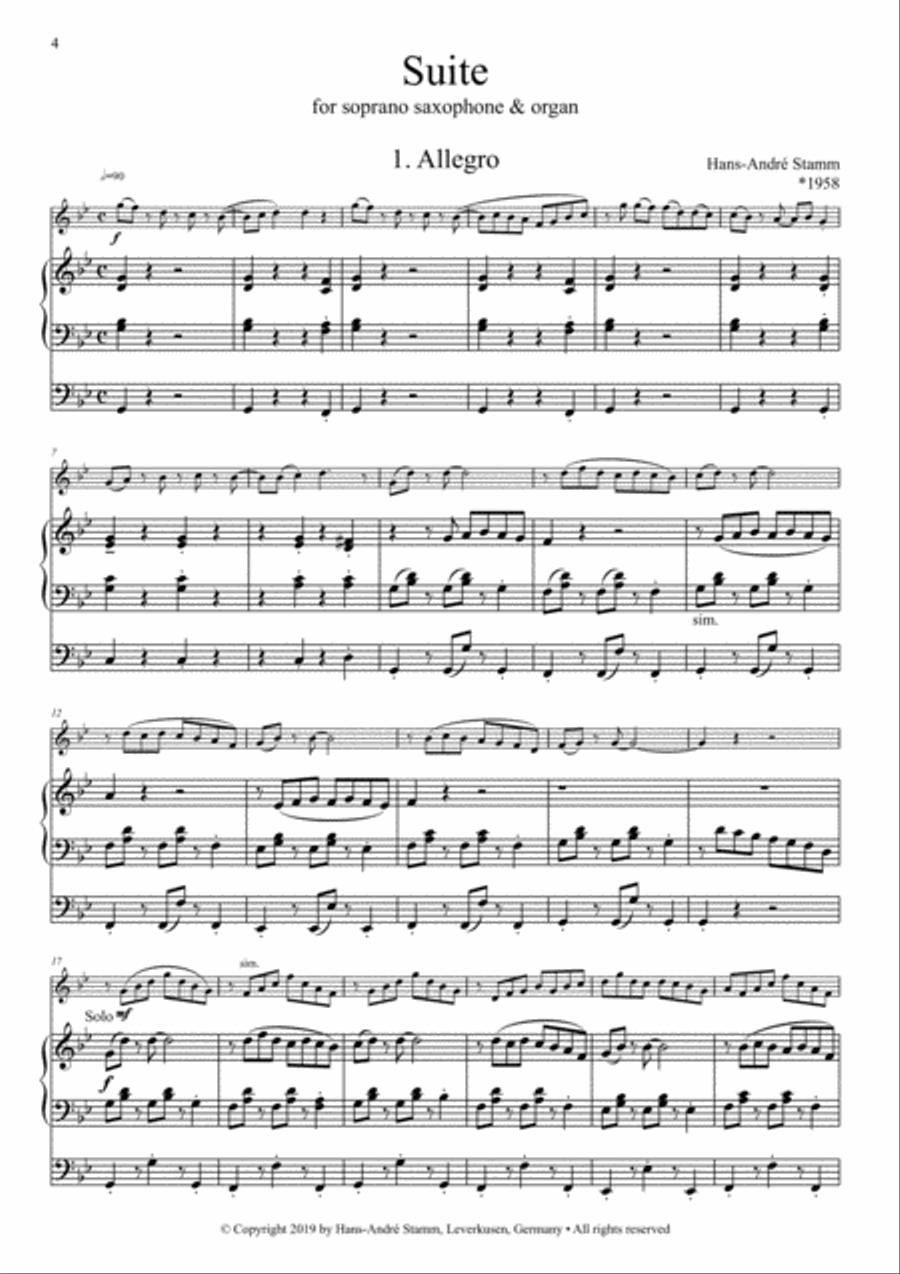Suite for soprano saxophone & organ Woodwind Duet scores gallery preview page 4