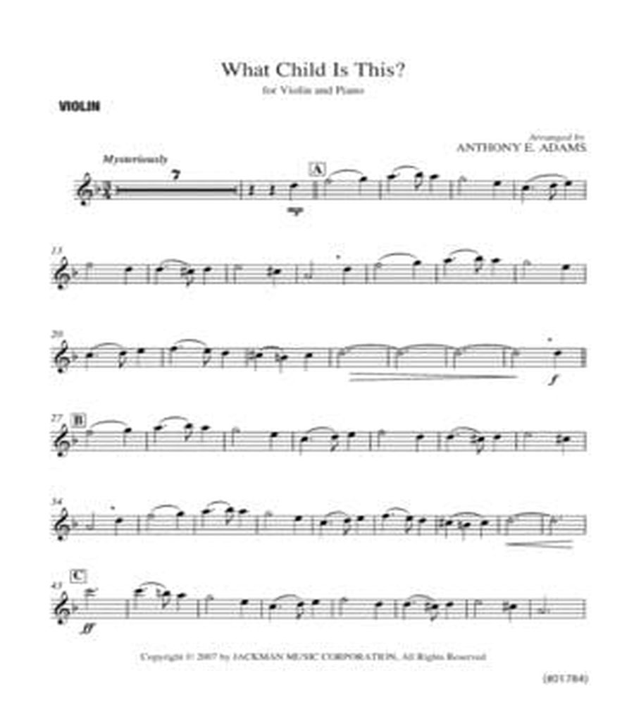 What Child Is This? - Violin Solo Choir scores gallery preview page 2
