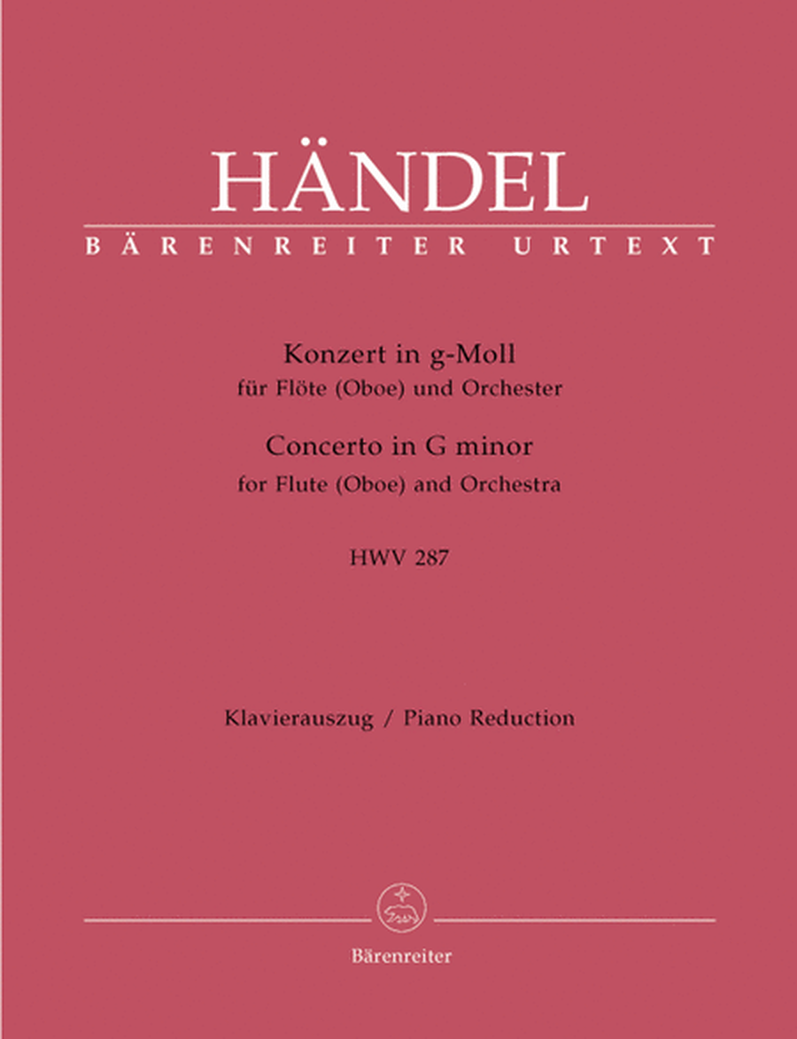 Concerto for Flute (Oboe) and Orchestra g minor HWV 287