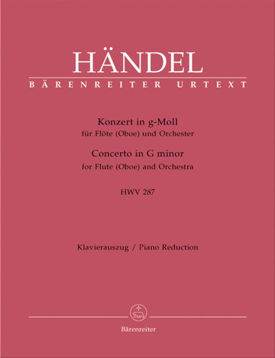 Concerto for Flute (Oboe) and Orchestra g minor HWV 287 Flute scores gallery preview page 1