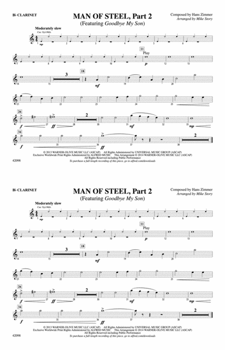 Man of Steel, Part 2: 1st B-flat Clarinet