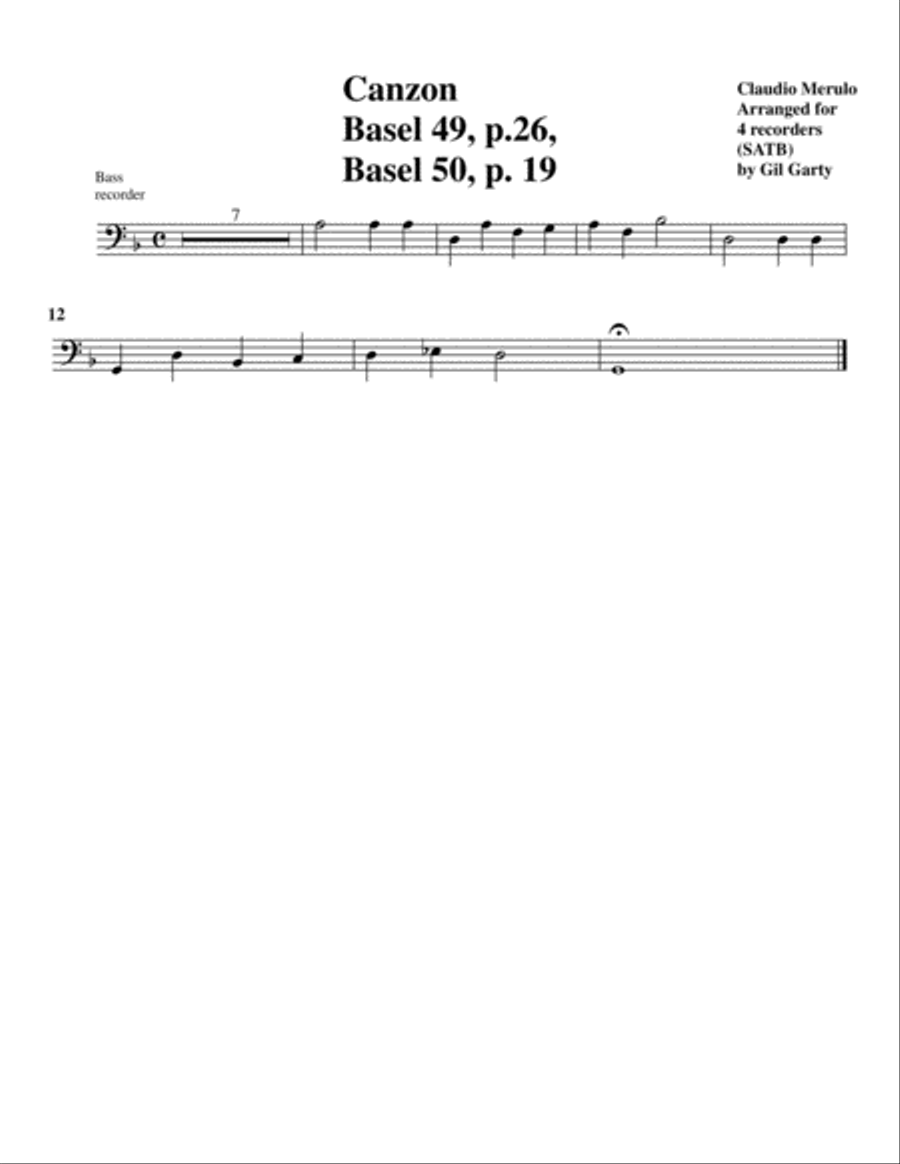 2 canzoni a4 (arrangement for 4 recorders) Recorder scores gallery preview page 5