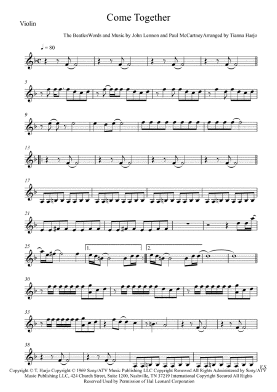 Come Together Come Together String Trio scores gallery preview page 5
