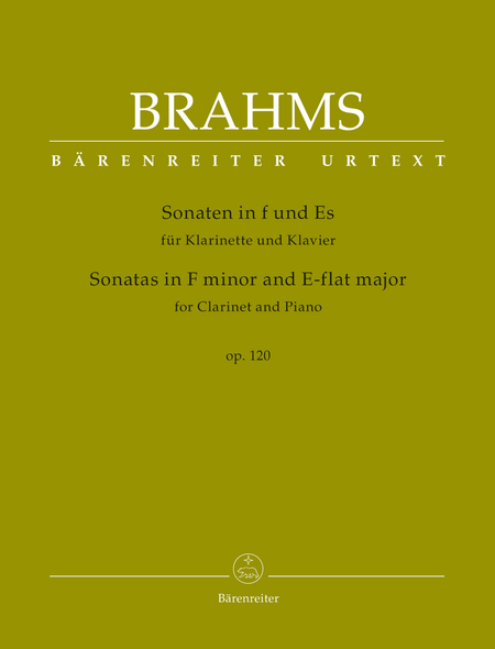 Sonatas in F minor and E-flat major for Clarinet and Piano, op. 120
