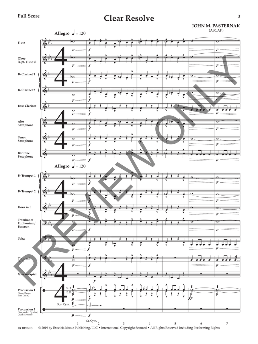 Clear Resolve (Score) Concert Band scores gallery preview page 4