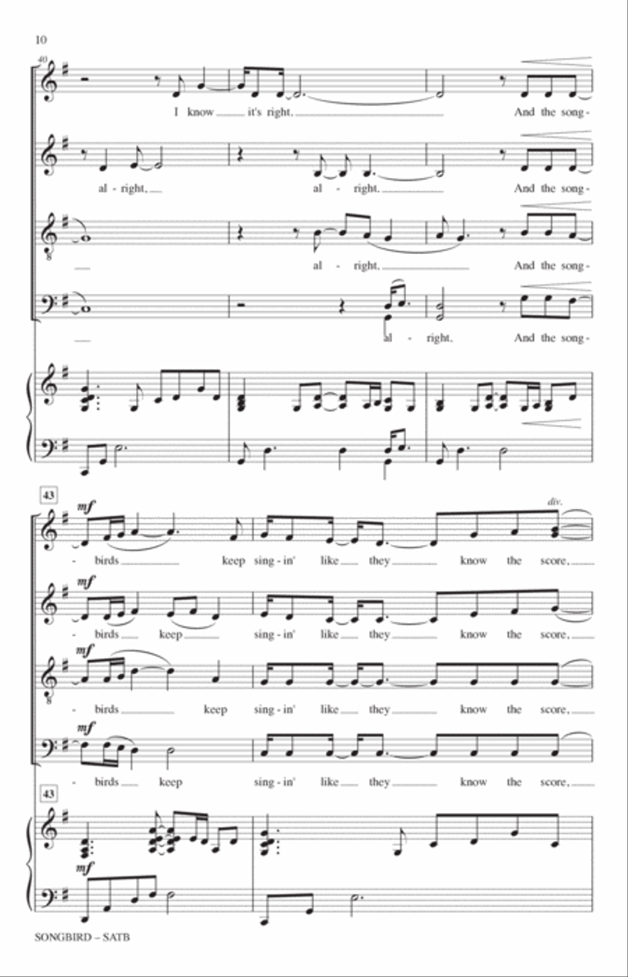 Songbird (arr. Paul Langford) 4-Part scores gallery preview page 8