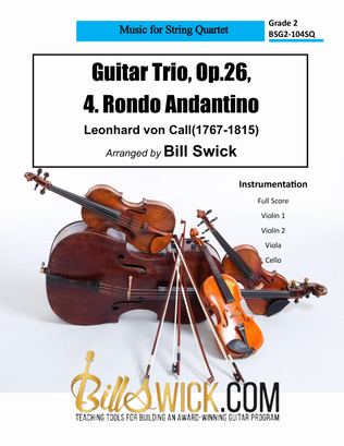 Book cover for Guitar Trio, Op. 26, 4. Rondo Andantino