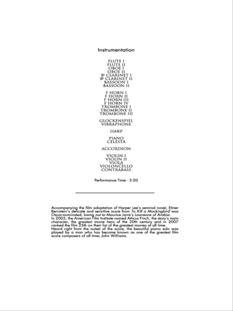 To Kill A Mockingbird - Main Title - Score Only Full Orchestra scores gallery preview page 2