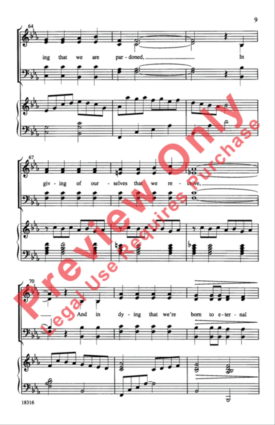 Make Me a Channel of Your Peace 4-Part scores gallery preview page 9