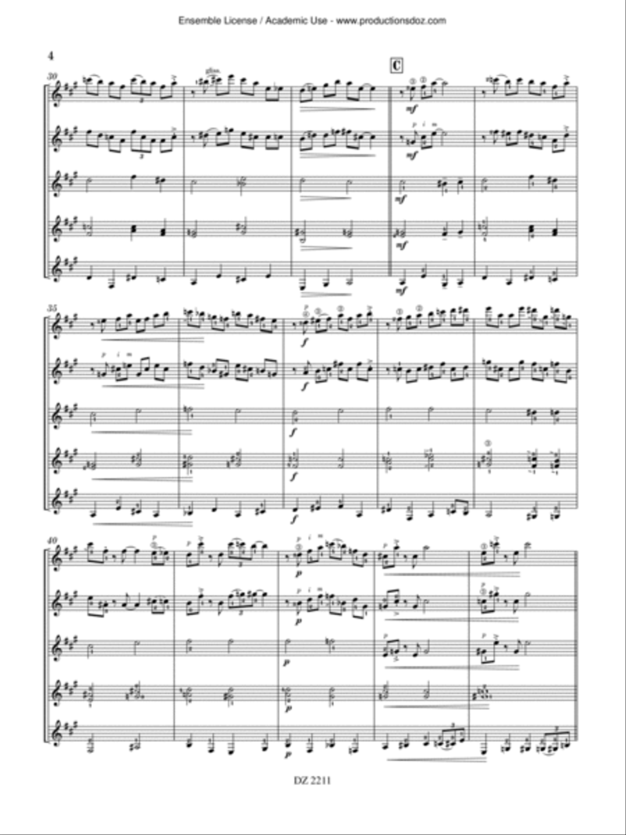 Les rues de Marciac Guitar Ensemble scores gallery preview page 4