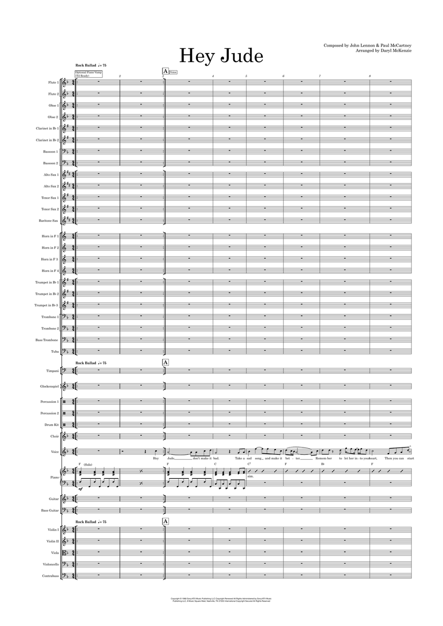 Hey Jude Hey Jude Full Orchestra scores gallery preview page 1