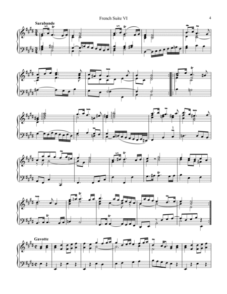 French Suite No. 6, BWV 817 for piano (urtext) image number null