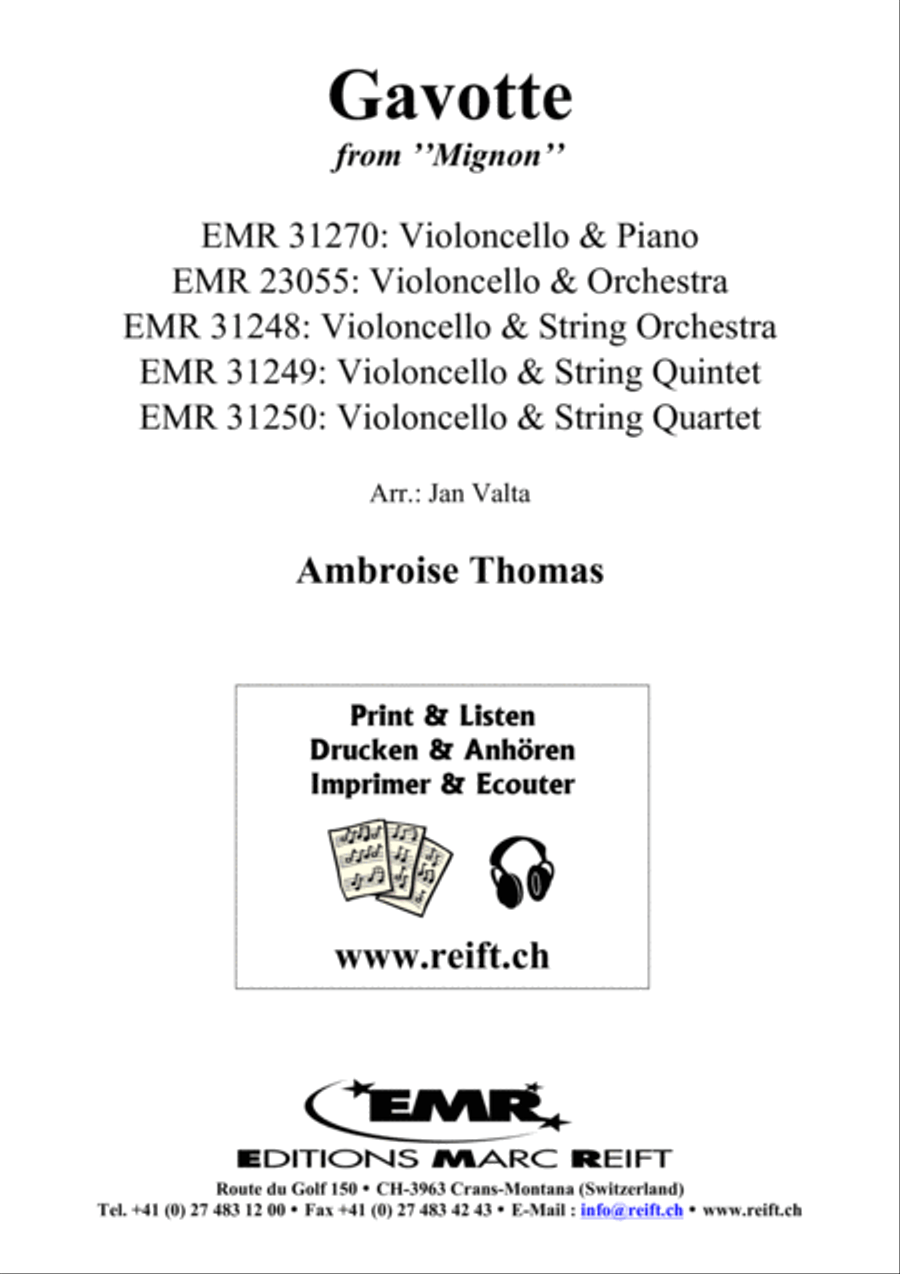 Gavotte Piano Accompaniment scores gallery preview page 1